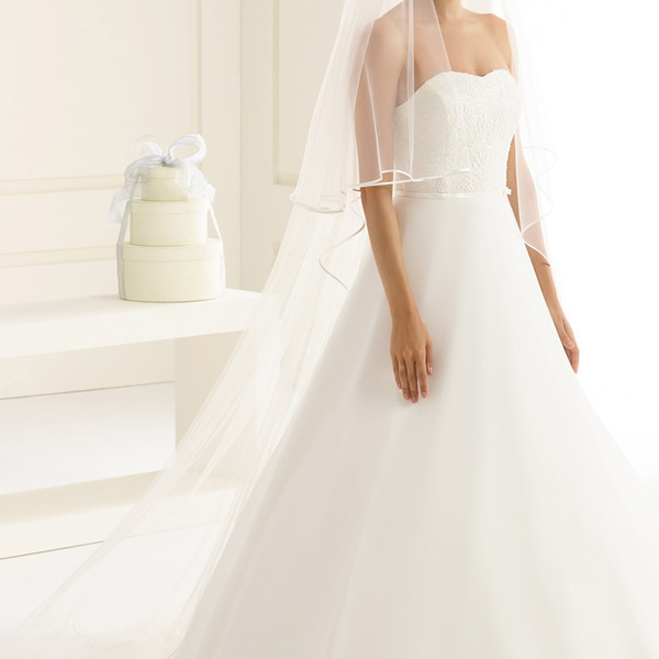 Velo con bordo in raso, 220/80 cm