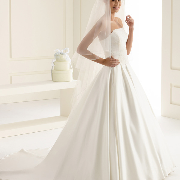 Velo con bordo ondulato e cristalli, 170/90