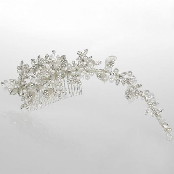 Fermaglio modellabile con cristalli e perle