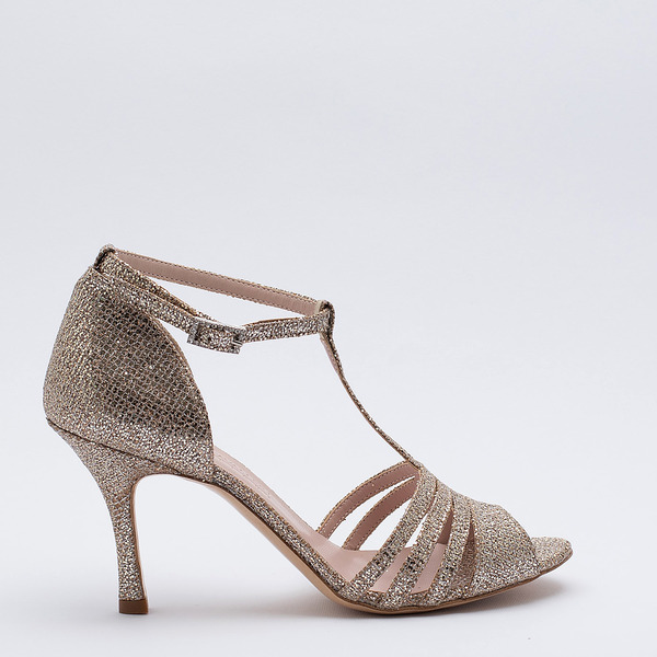 Sandalo glitter tacco 8 