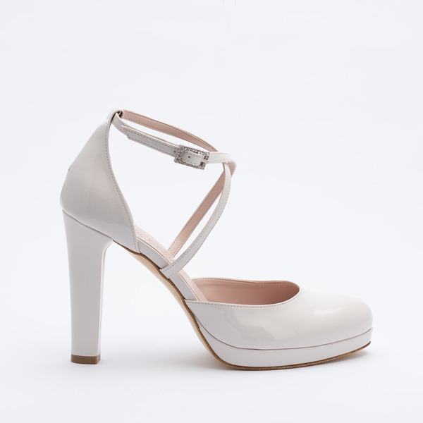 Scarpa crisscross vernice tacco 10