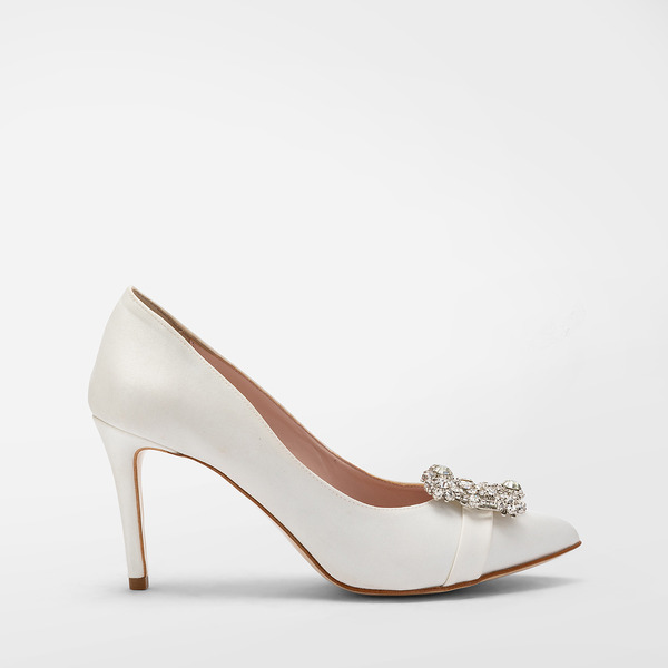 Decolletè raso con fibbia gioiello