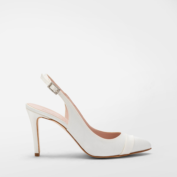 Slingback in raso tacco 9