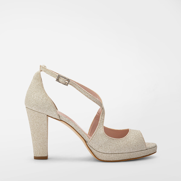Sandalo crisscross glitter tacco 8,5