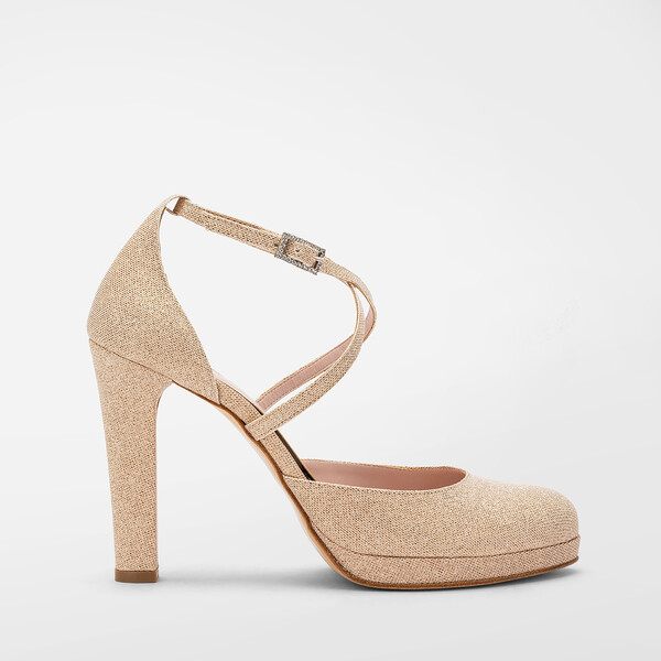 Scarpa crisscross glitter tacco 10