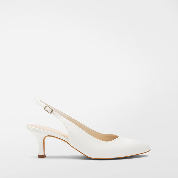 Slingback sposa raso tacco 5