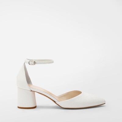 Glitter bridal shoes with 5 cm block heel