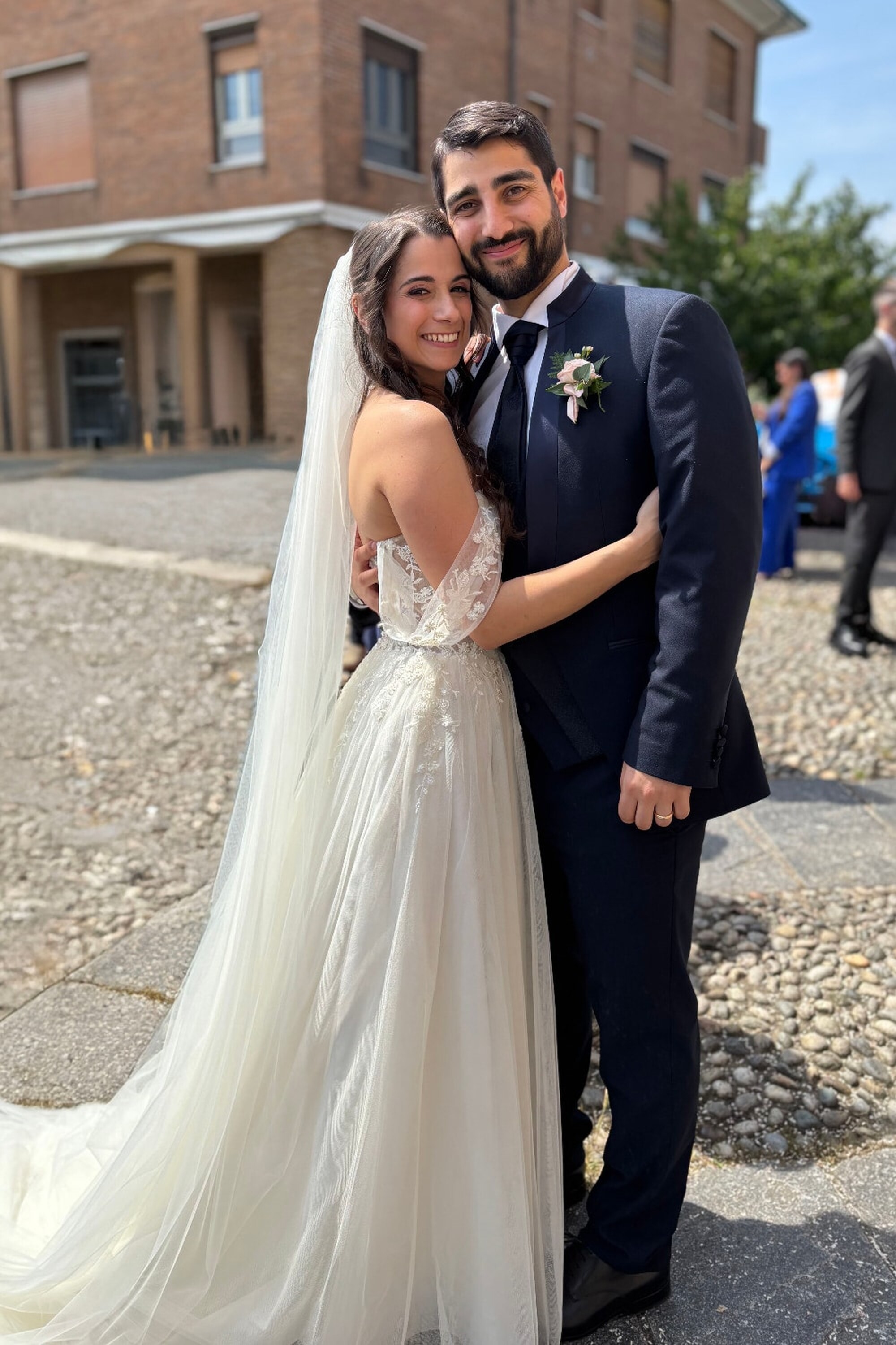 Coppia di sposi, abito da sposa Patrizia Cavalleri